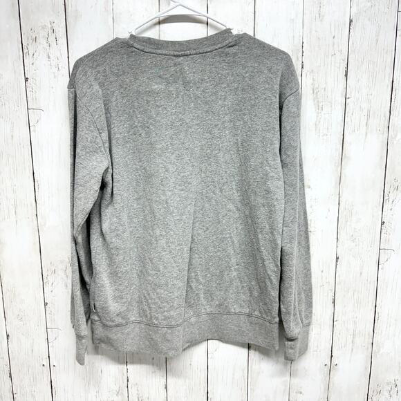 Vans Sweater Women Size XS Crewneck Long Sleeve Cotton Graphic Grey Logo - Picture 5 of 5